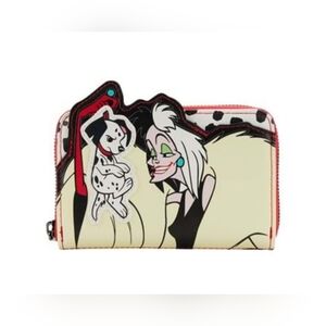 🎉❗️SALE❗️🎉 LOUNGEFLY DISNEY 101 DALMATIANS VILLAINS SCENE CRUELLA WALLET